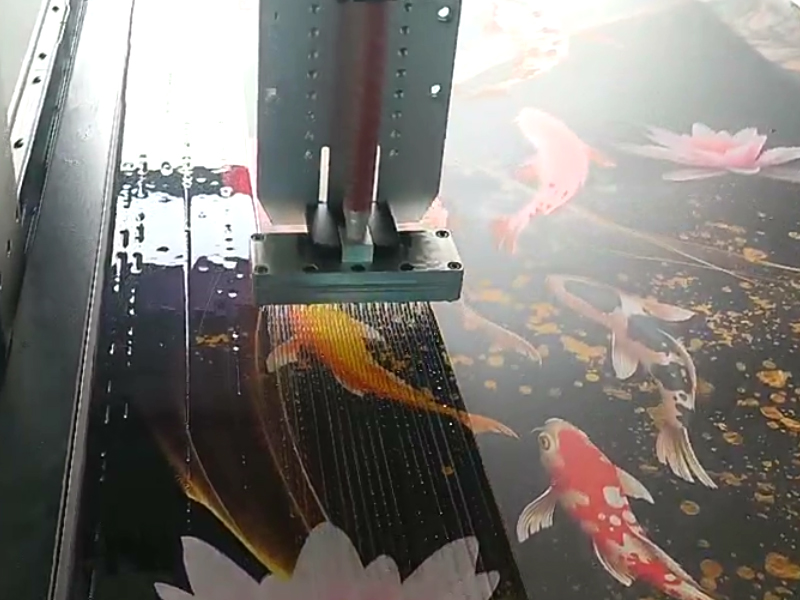  晶瓷畫自動封釉淋膠機視頻